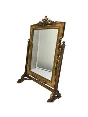 Vintage Ornate Tabletop Mirror With Gold Finish & Intricate Detailing CM2323